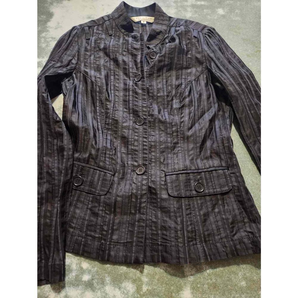 Trina Turk black collarless textured blazer sz 6